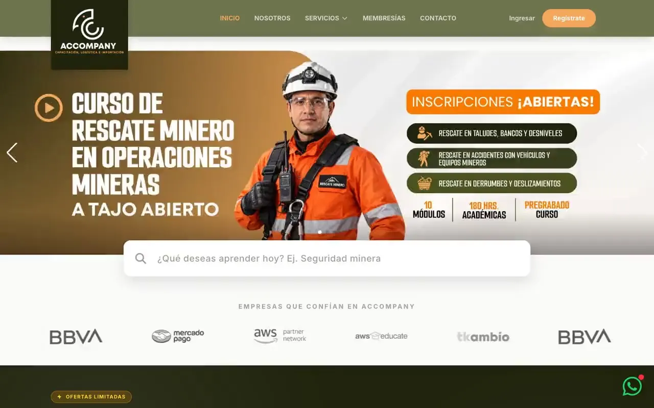 Portada de la web de Accompany