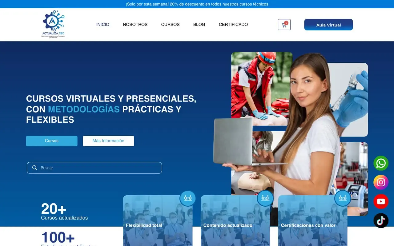 Portada de la web de ActualizaTec