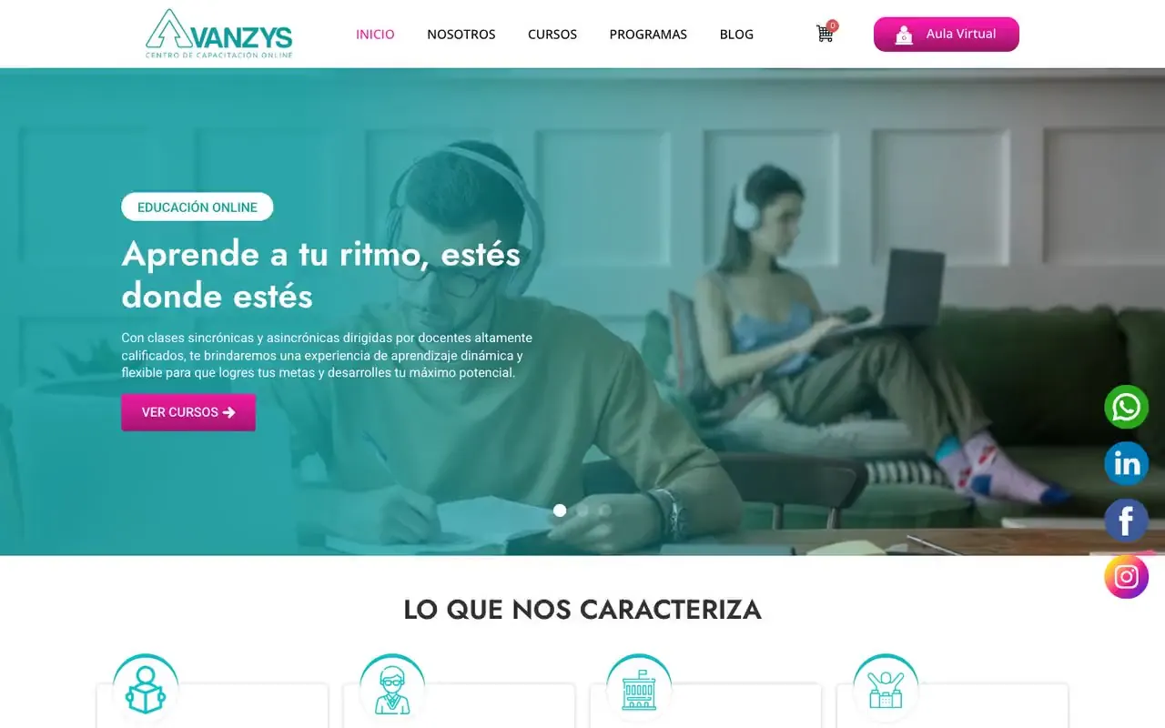 Portada de la web de Avanzys