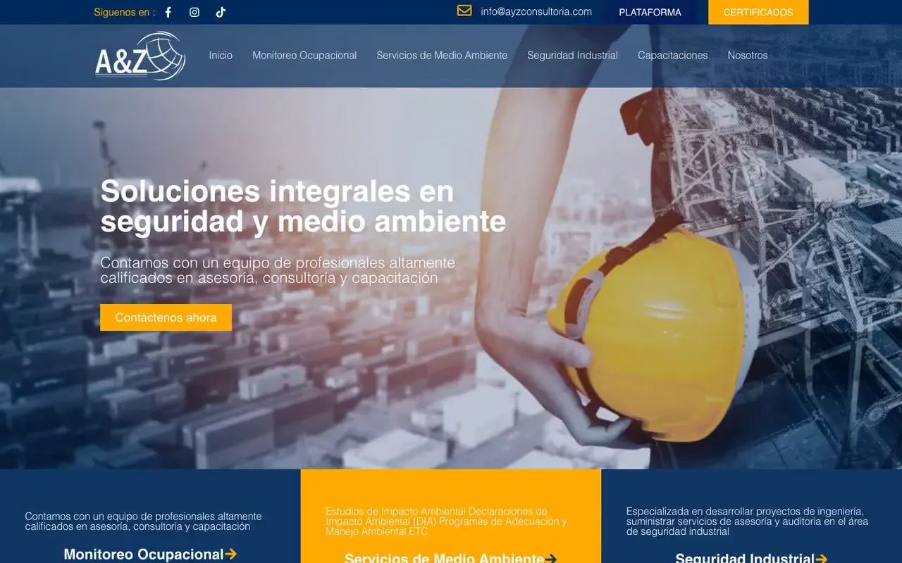 Portada de la web de A&Z Consultoría