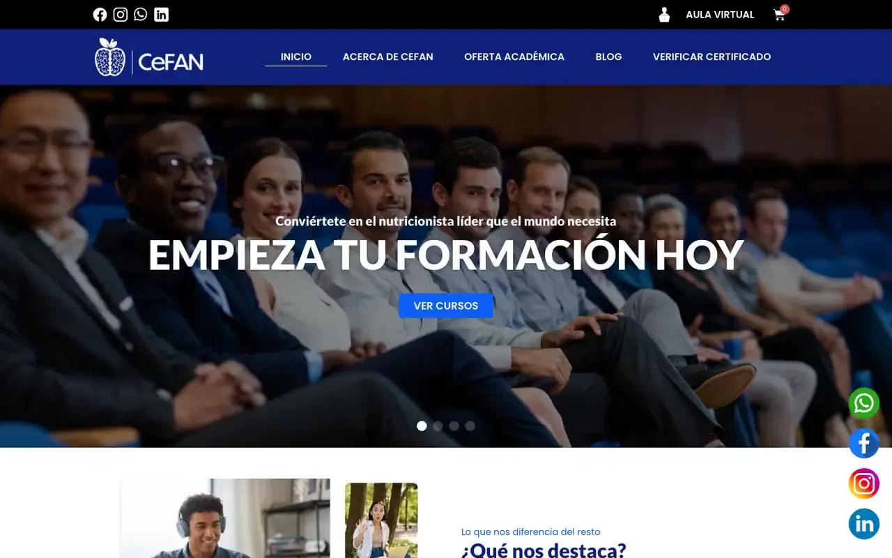 Portada de la web de CeFAN