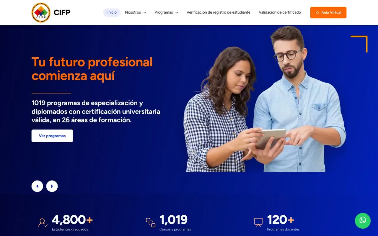Portada de la web de Centro CIFP