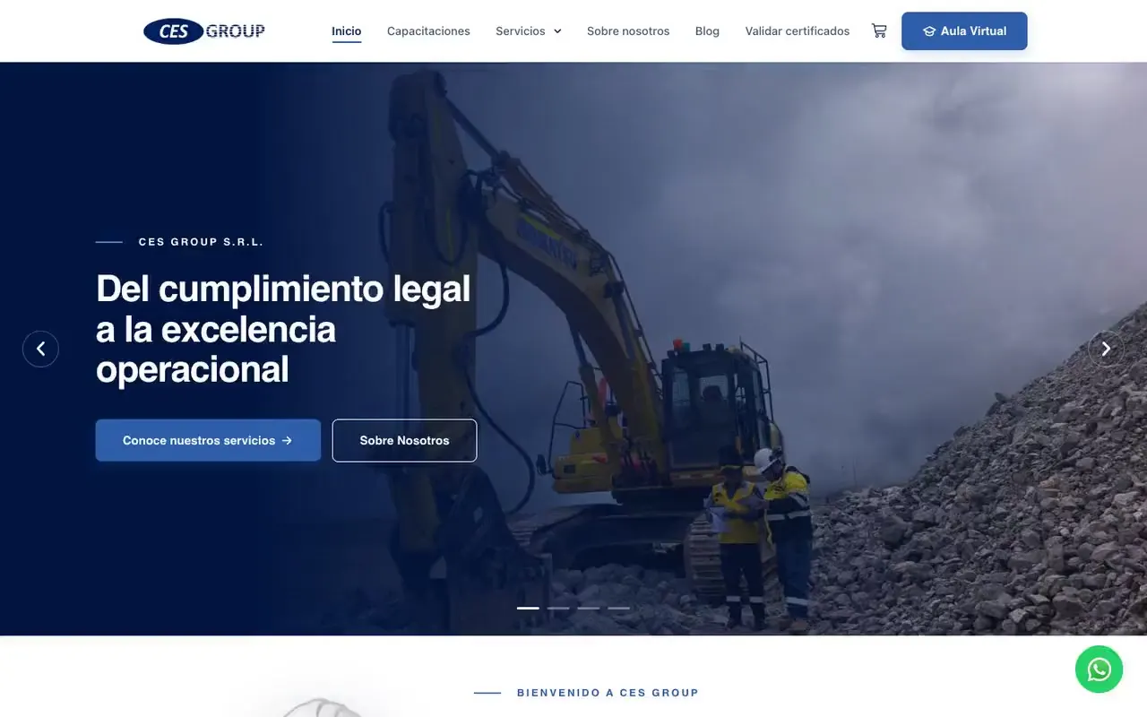 Portada de la web de CES GROUP