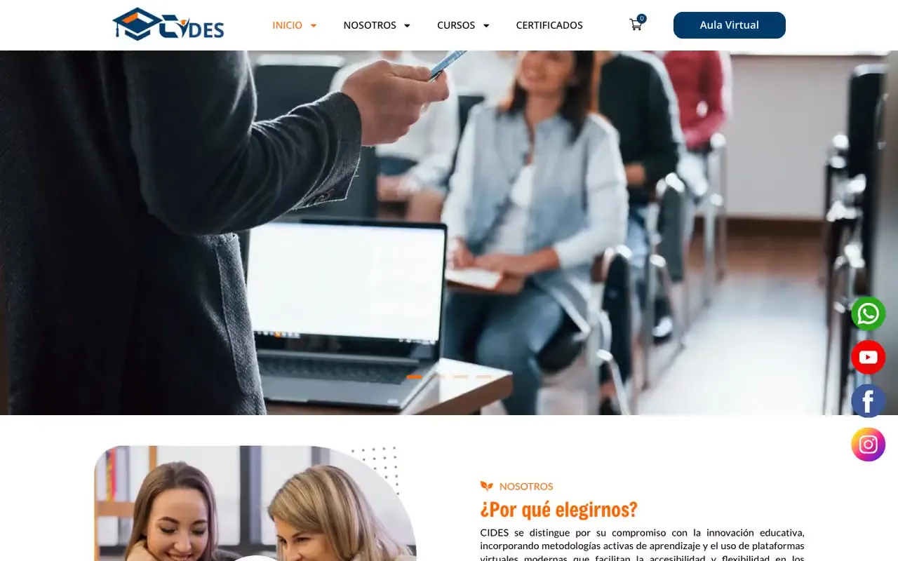 Portada de la web de CIDES