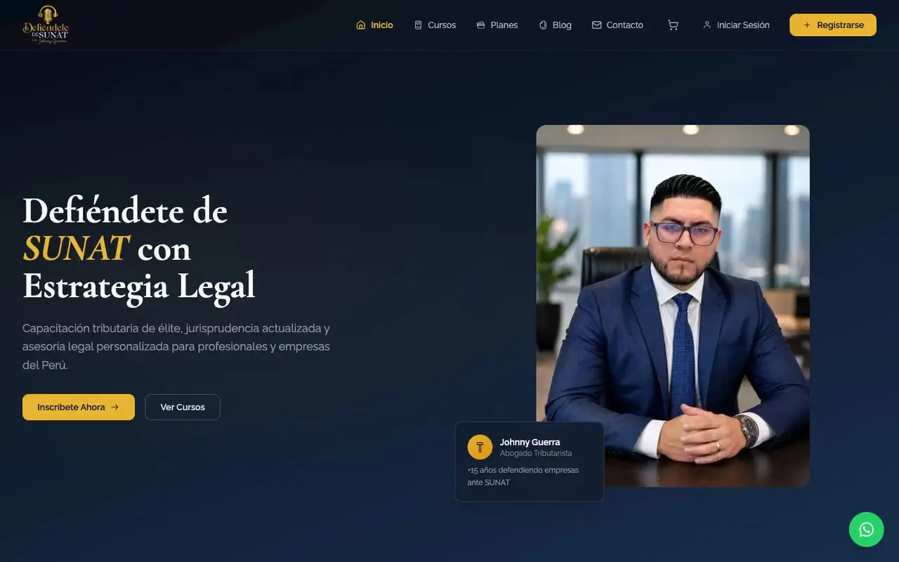 Portada de la web de Defiéndete de SUNAT