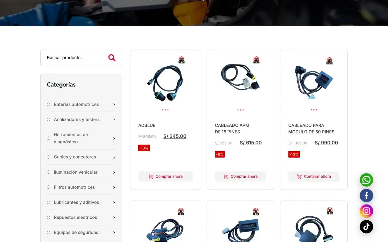 Tienda en línea de equipos de diagnóstico para camiones con ficha técnica y precio