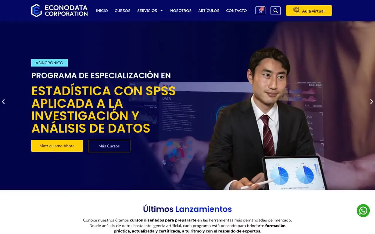 Portada de la web de Econodata