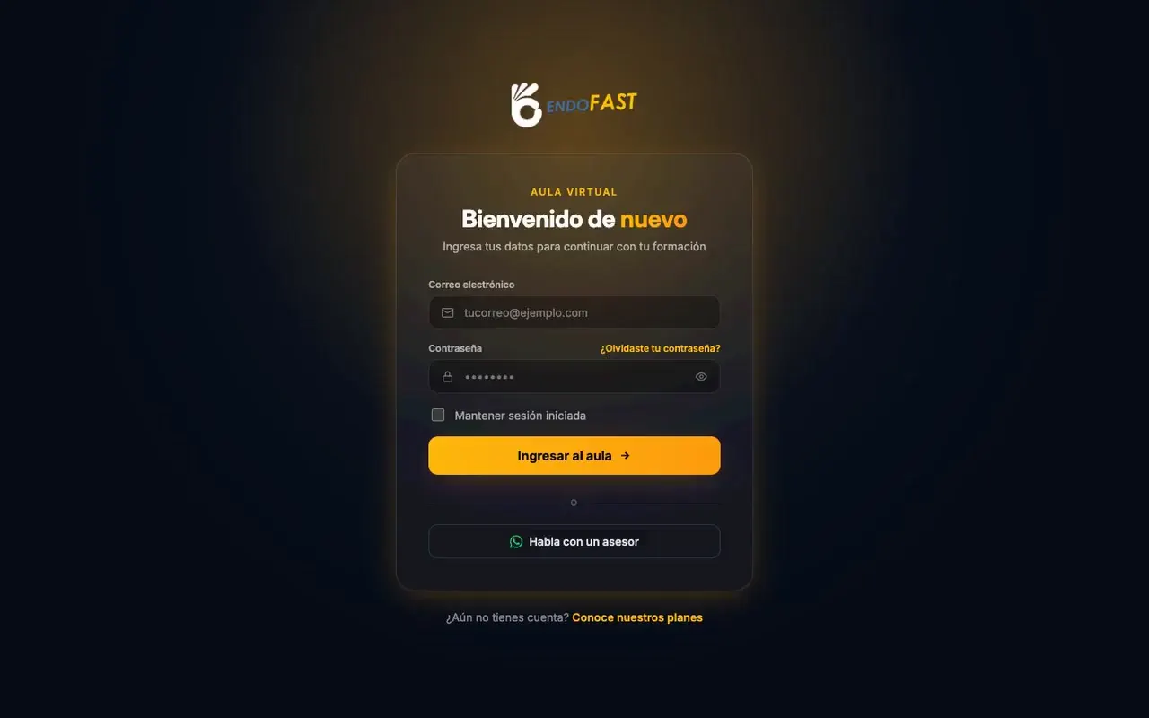 Aula virtual de odontología con sesiones y materiales ordenados por curso