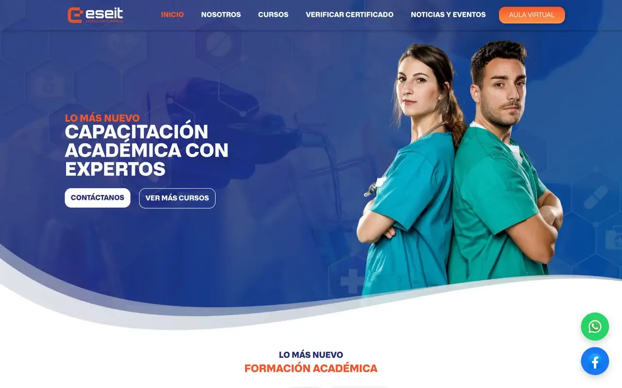 Portada de la web de ESEIT