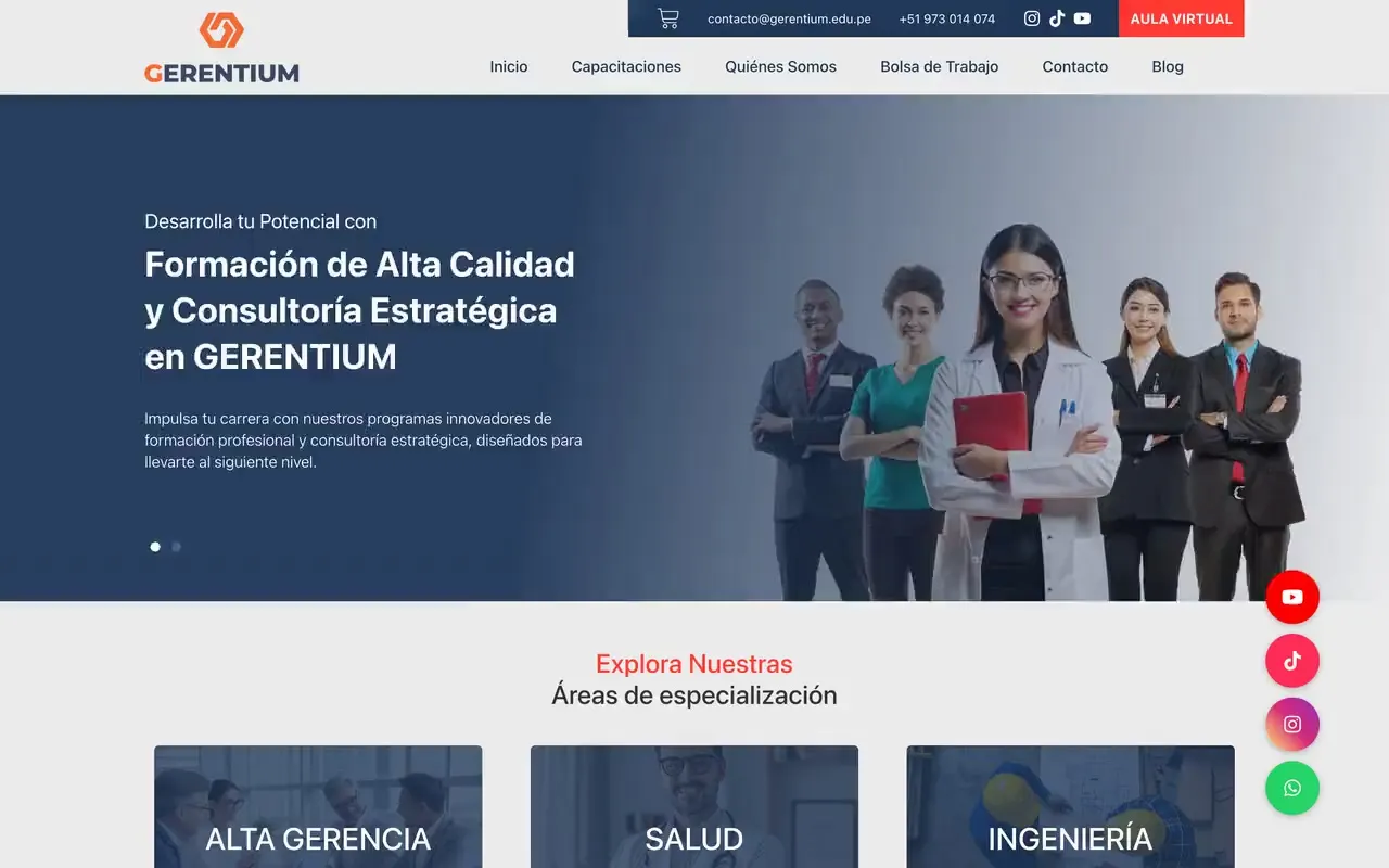 Portada de la web de Gerentium