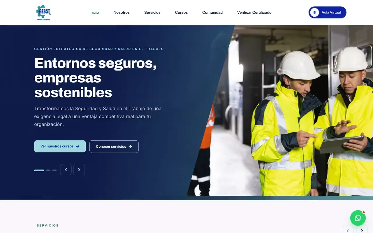 Portada de la web de GESST