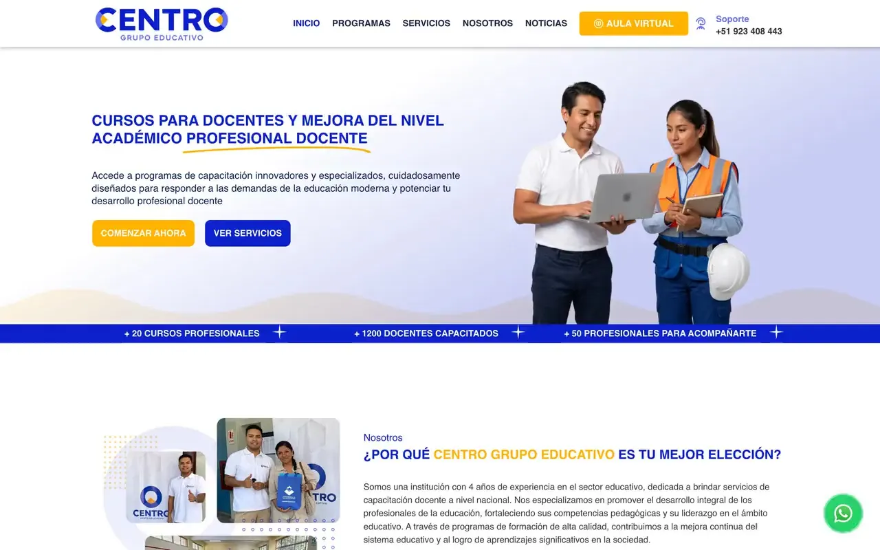 Portada de la web de Grupo Centro