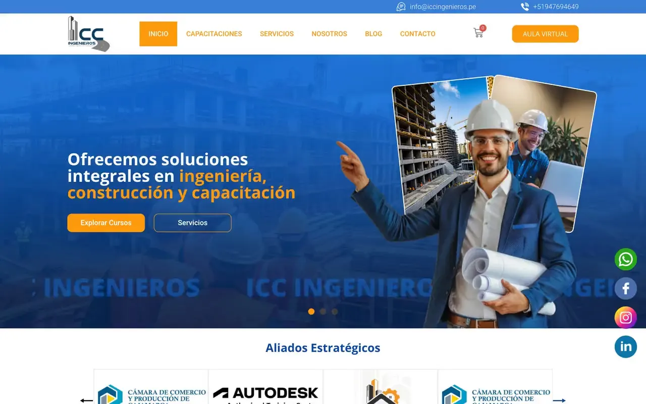 Portada de la web de ICC Ingenieros
