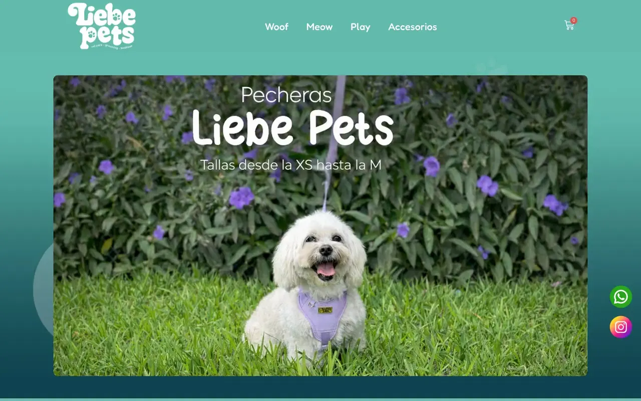Portada de la web de Liebe Pets