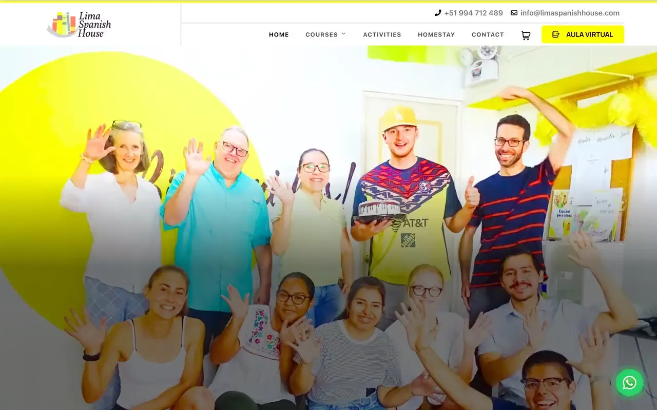 Portada de la web de Lima Spanish House