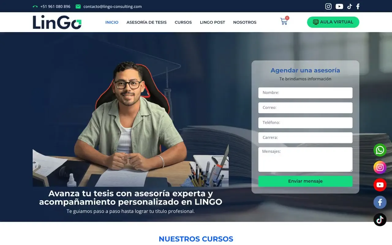 Portada de la web de LinGo
