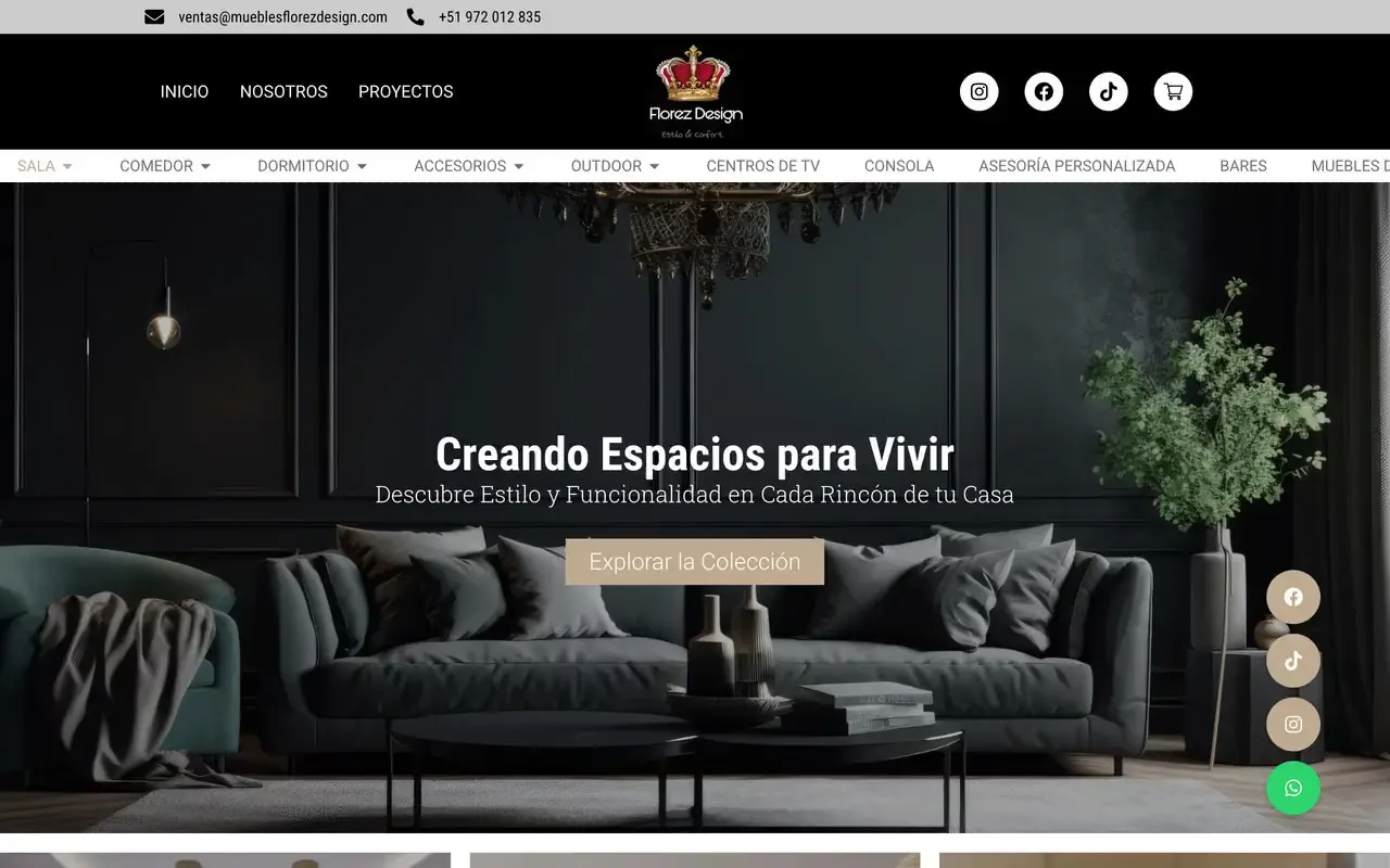 Portada de la web de Florez Design