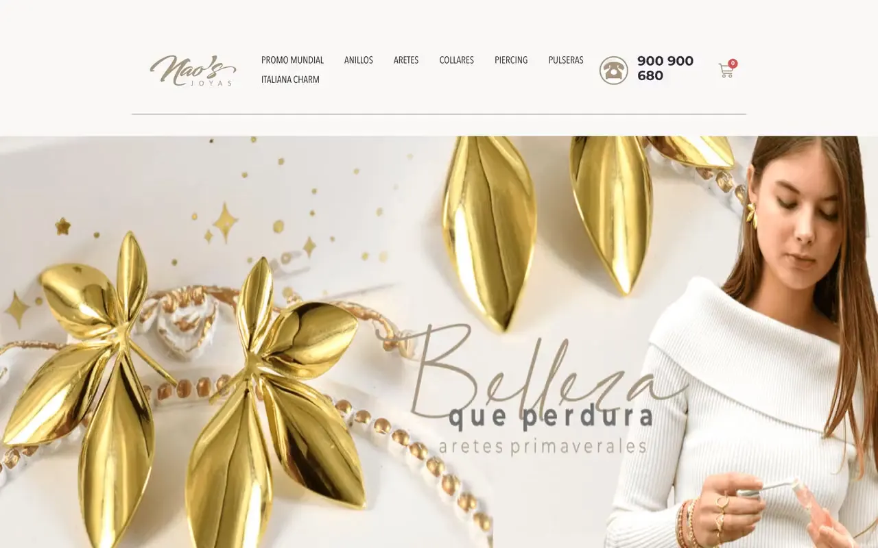 Portada de la web de Naos Joyas