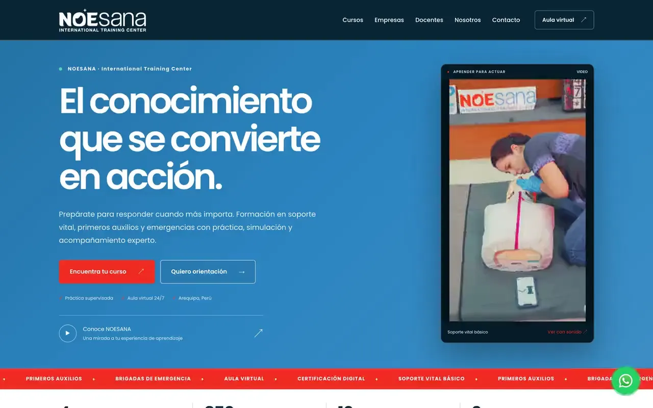 Portada de la web de NOESANA