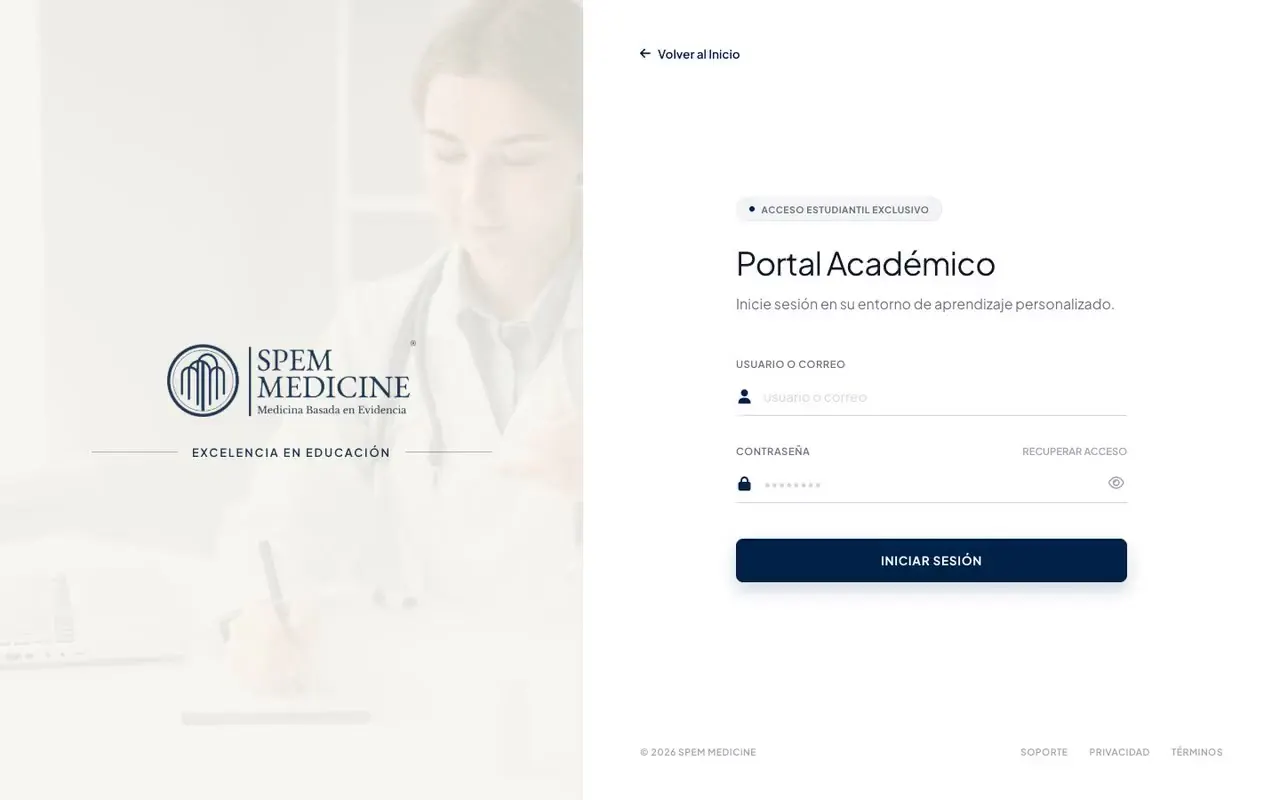 Página de ingreso de un aula virtual con la marca de la institución, en su propio dominio