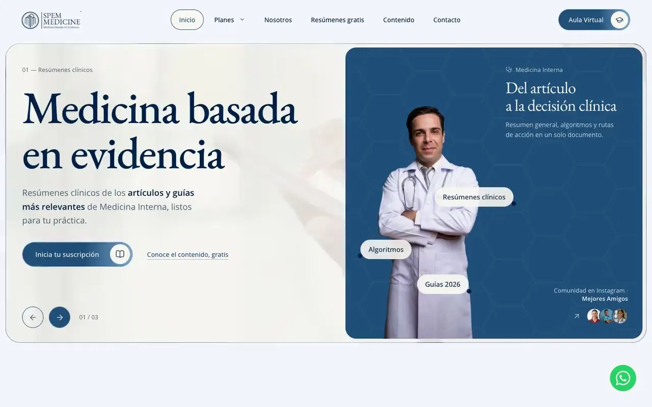 Portada de la web de SPEM MEDICINE