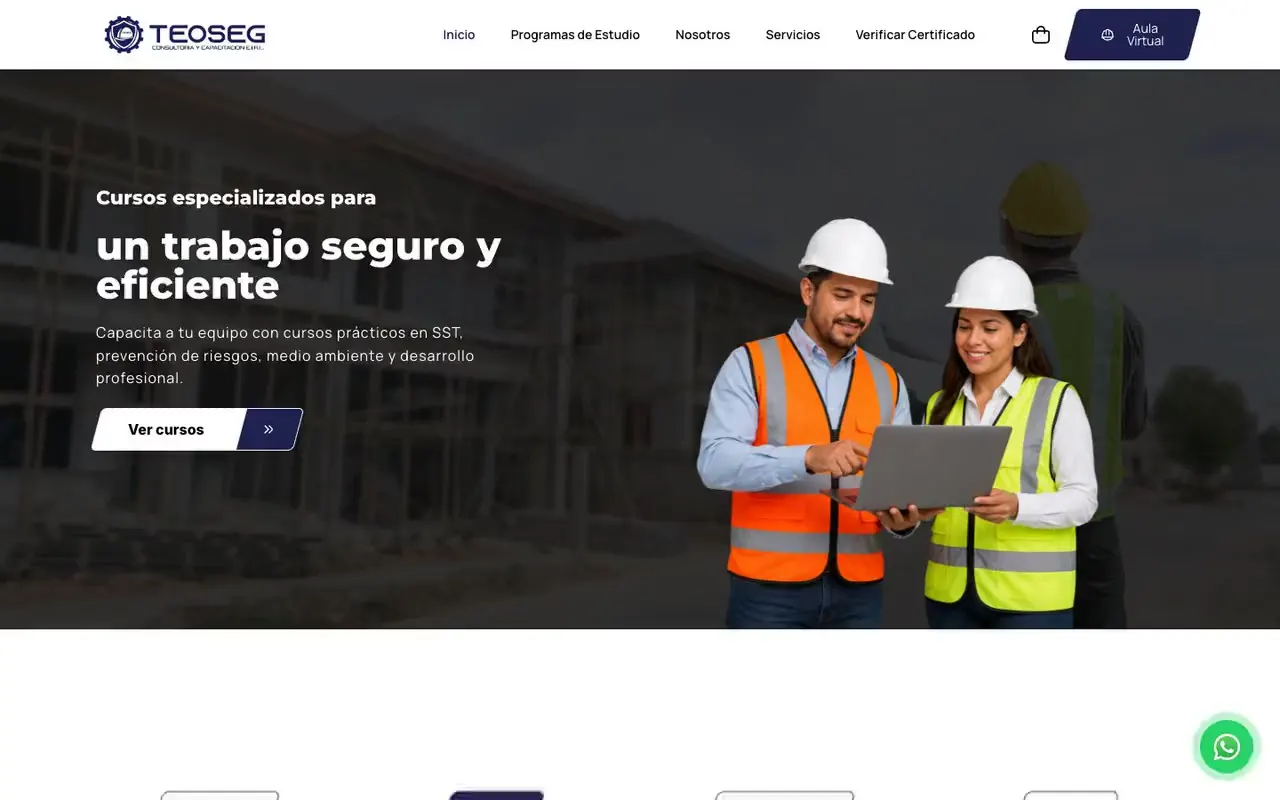 Portada de la web de TEOSEG