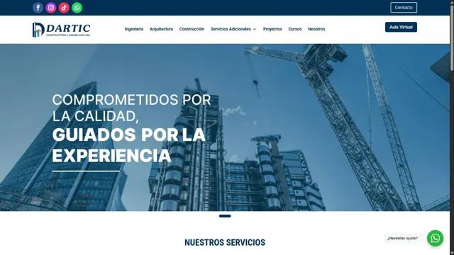Web de DARTIC Constructora e Inmobiliaria