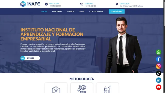 Web de INAFE – Instituto Nacional de Aprendizaje y Formación Empresarial