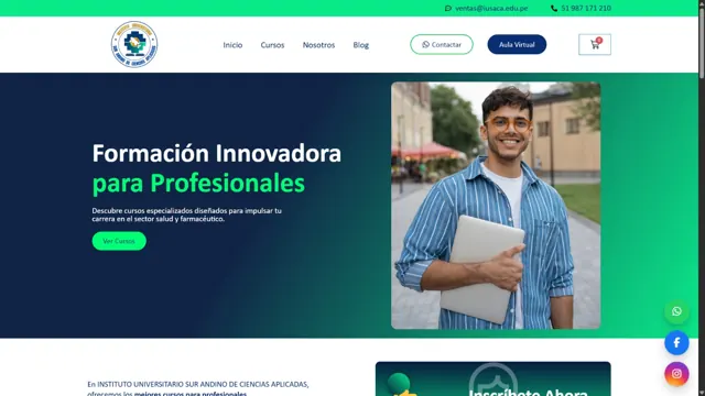 Web de IUSACA – Instituto Universitario Sur Andino de Ciencias Aplicadas